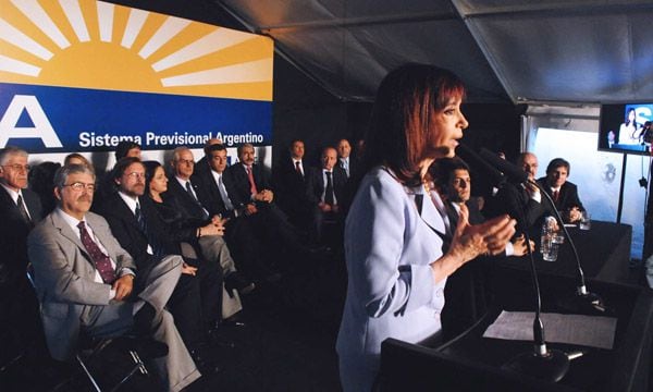 El anuncio de estatización de las AFJP por parte de Cristina Kirchner