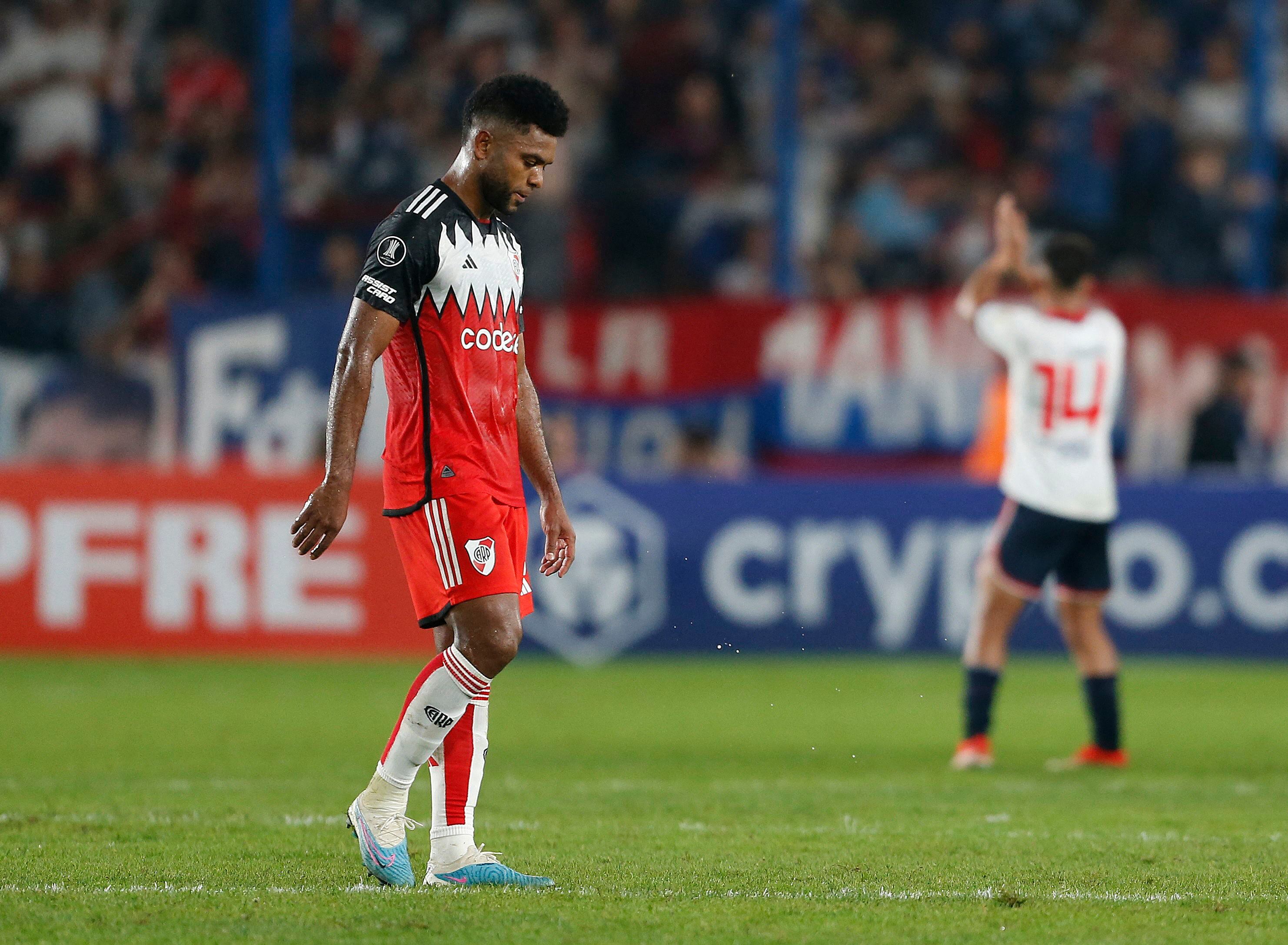 Miguel Ángel Borja criticó al árbitro Anderson Daronco tras su actuación en el River vs. Nacional de Copa Libertadores - crédito REUTERS