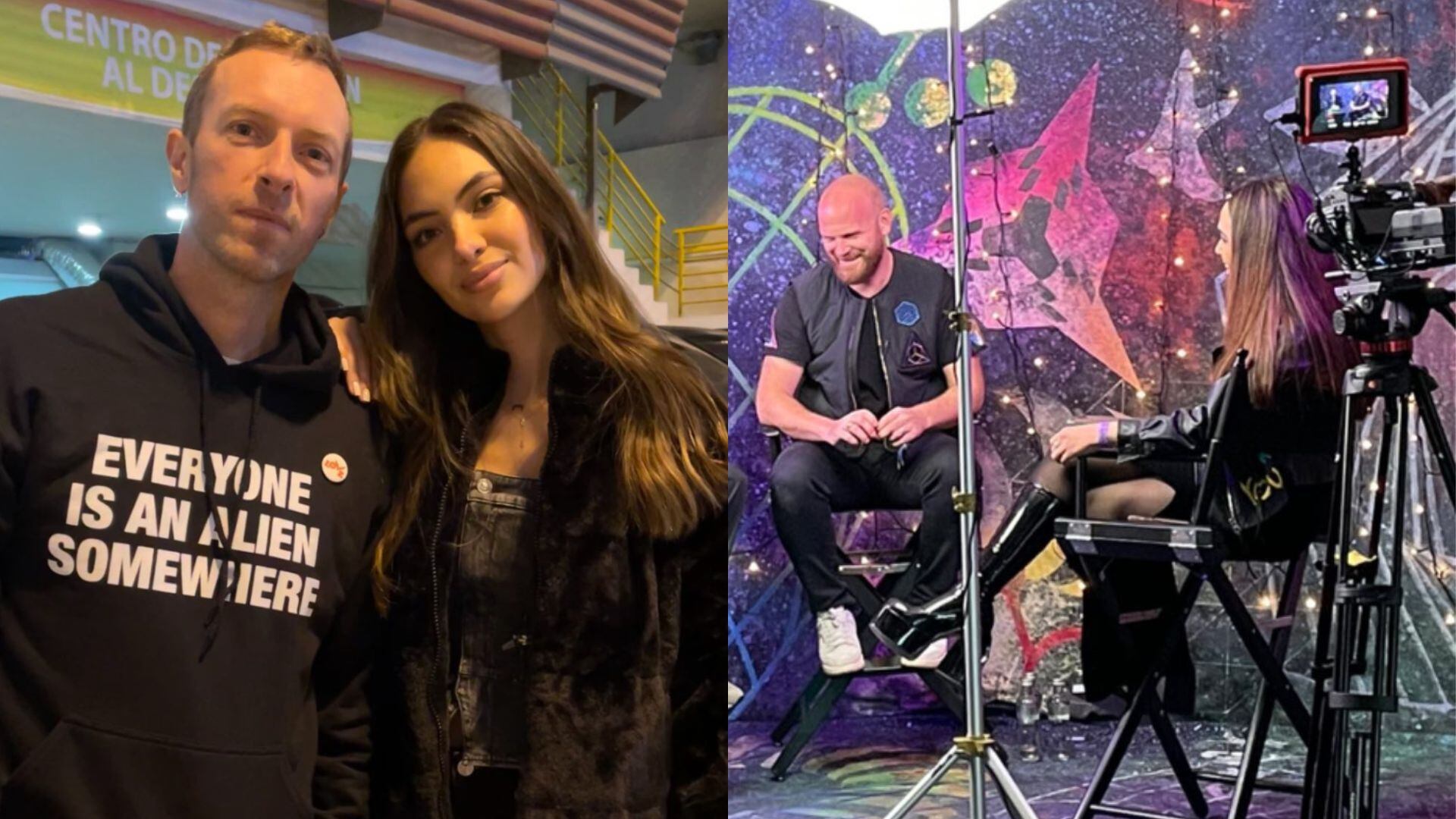 Natalie Vértiz se lució con Chris Martin, líder de Coldplay, y más miembros de la banda británica. (Instagram)