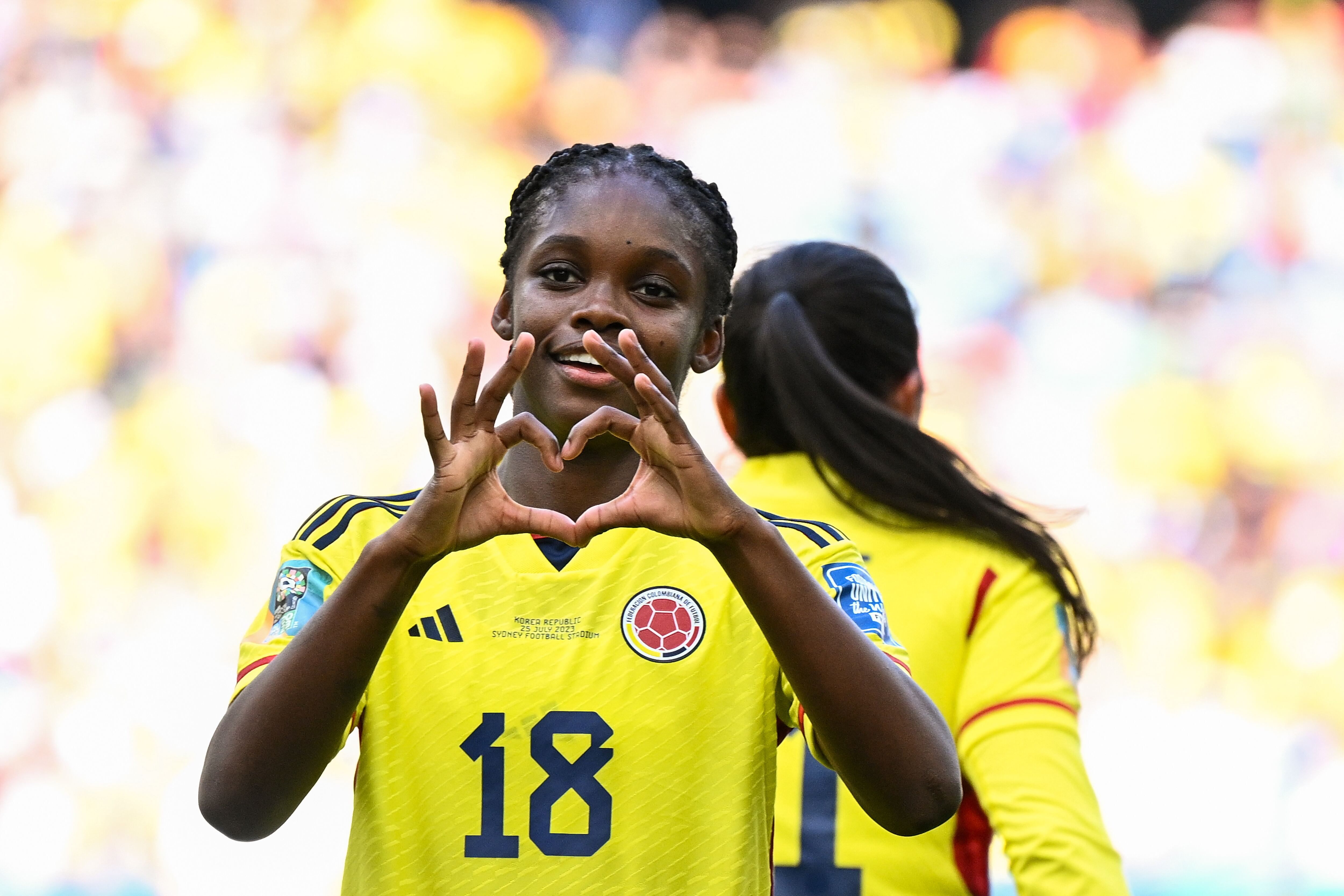 Linda Caicedo marcó el segundo gol de la selección Colombia ante Corea del Sur. EFE/Dan Himbrechts
