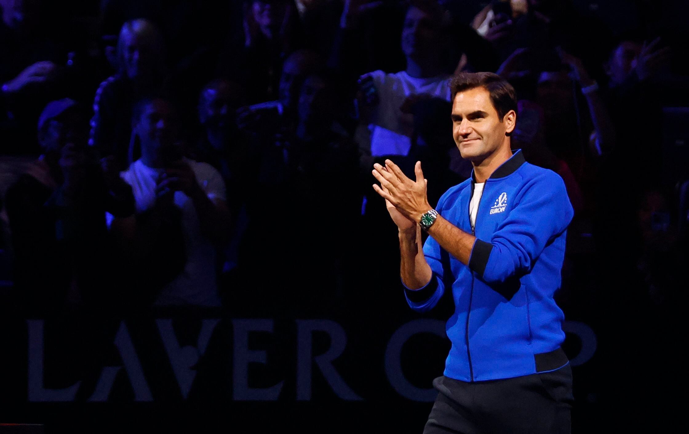 Federer en su despedida en la Laver Cup (Reuters/Andrew Boyers)