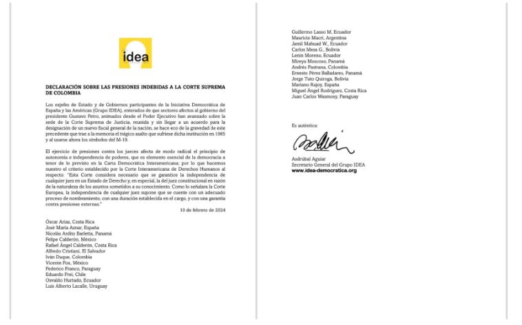 Iván Duque habló sobre la situación en el Palacio de Justicia y la seguridad nacional - crédito @IvanDuque/X