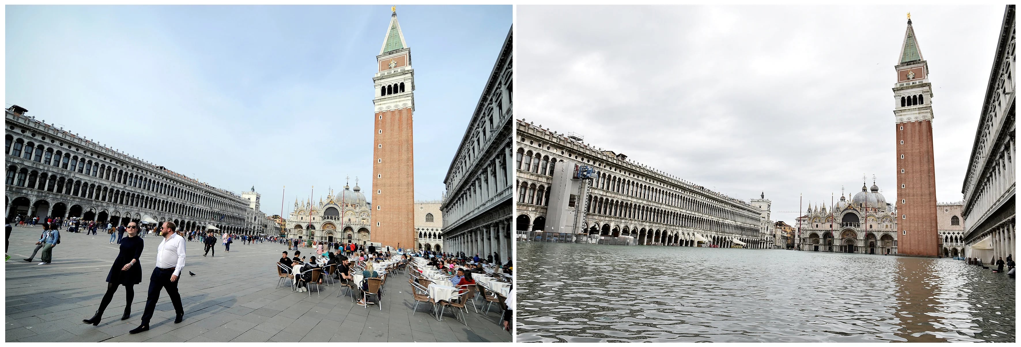 Los turistas ya no pueden recorrer el centro más tradicional de la ciudad italiana, ícono del país (REUTERS/Guglielmo Mangiapane, Flavio Lo Scalzo)