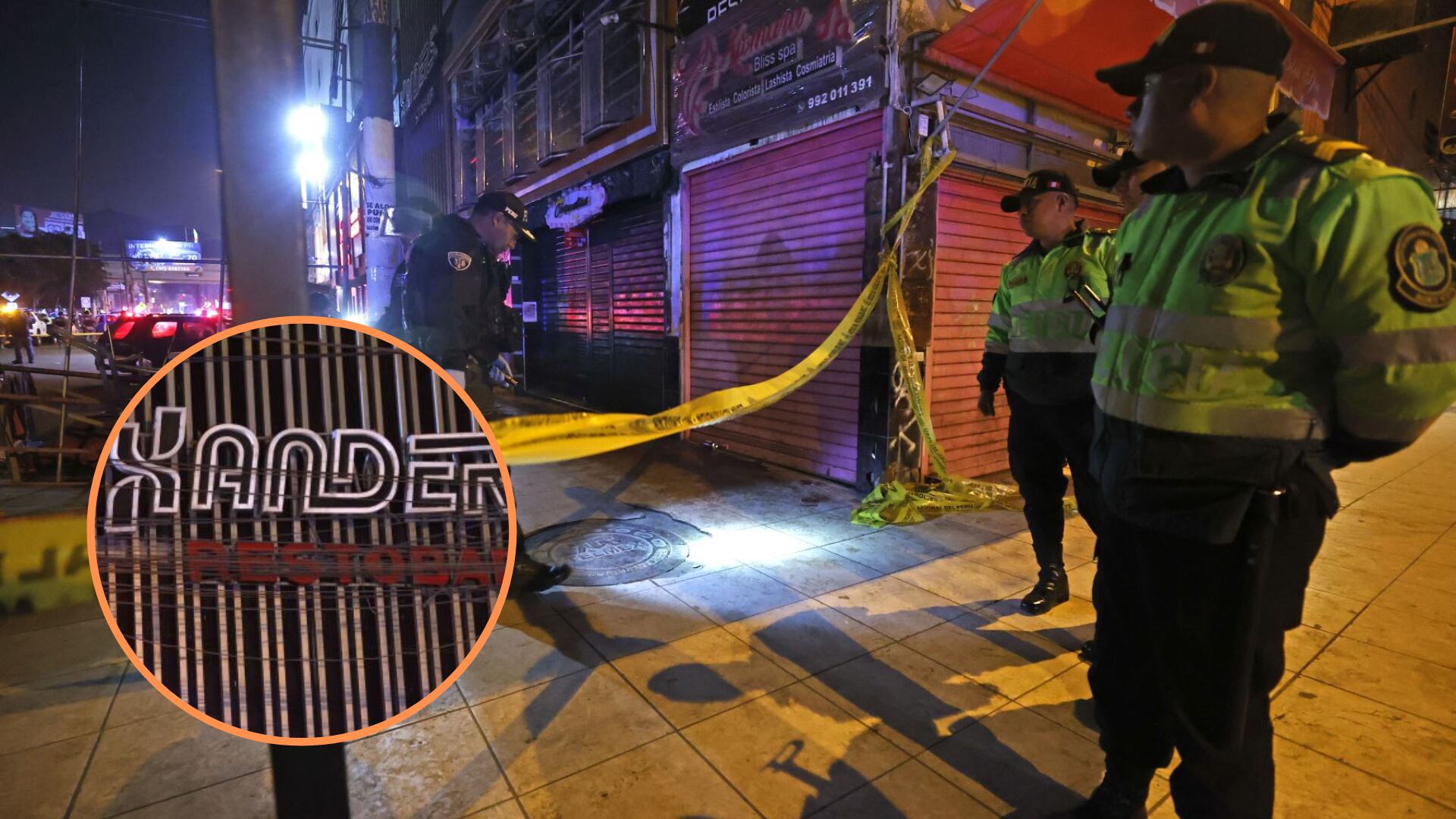 Policías investigan la discoteca de San Juan de Lurigancho en la que se dio la explosión.