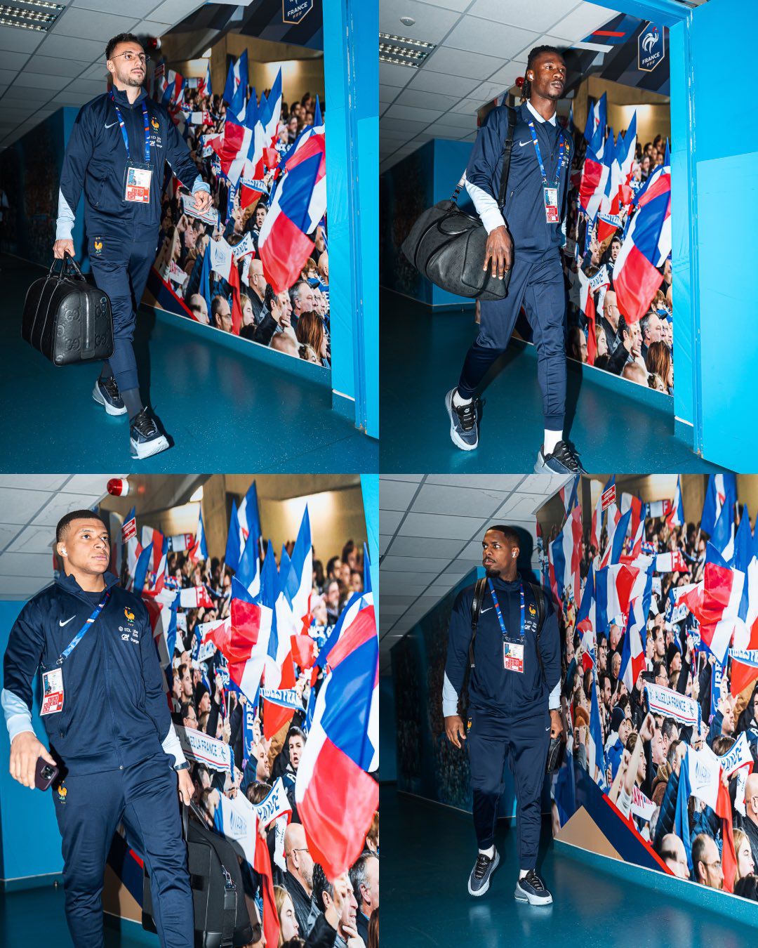 Kylian Mbappé, Eduardo Camavinga y otros jugadores más se lucieron en las fotos de la llegada de Francia al estadio Velódrome.