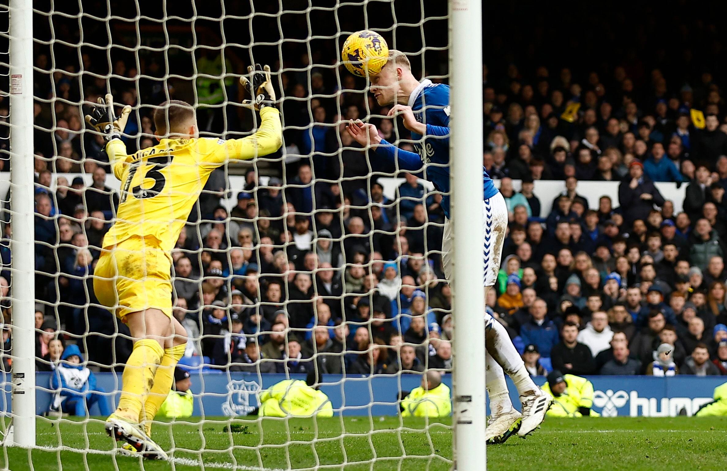 Jarrad Branthwaite cabeceó a pocos metros del arco del Tottenham para poner el 2-2 final (Foto: Reuters)