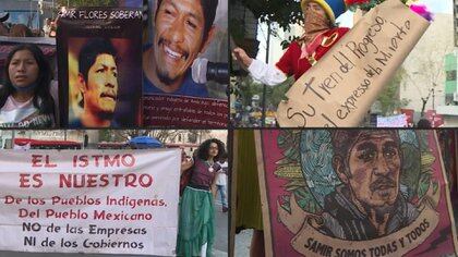Protesta en México al año de la muerte de activista Samir Flores