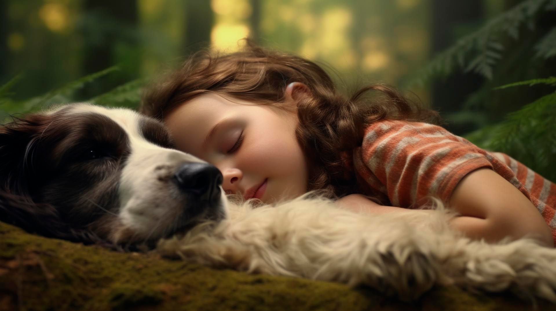 A springer spaniel served as a pillow for a missing girl (illustration)  