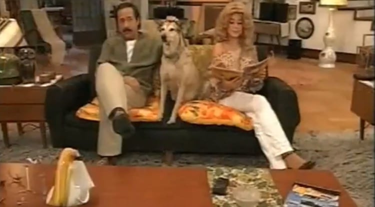 Una clásica imagen de los Argento con su perro, Fatiga