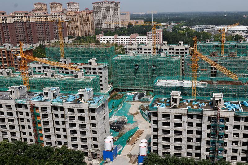 Vista general de una obra de construcción de edificios residenciales del promotor chino Country Garden en Tianjin (REUTERS/Tingshu Wang)