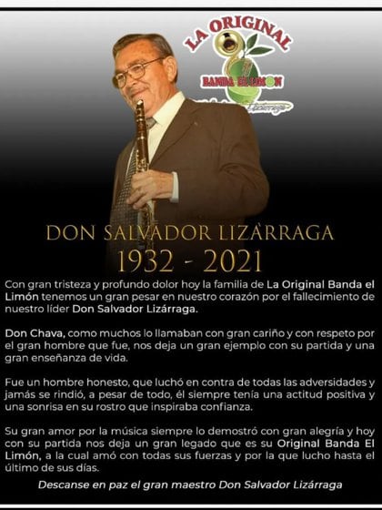 El comunicado sobre la muerte de Salvador Lizárraga