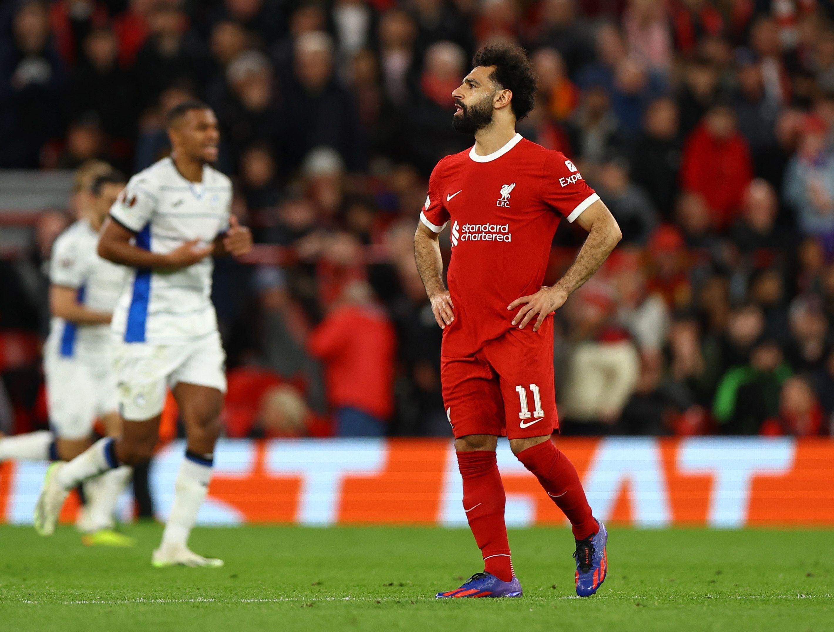 Mohamed Salah, socio de Luis Díaz en el ataque, podría marcharse de Liverpool en el segundo semestre de 2024 - crédito Molly Darlington/REUTERS