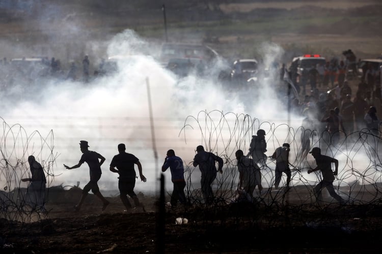 Protesta palestina en Gaza (Reuters)