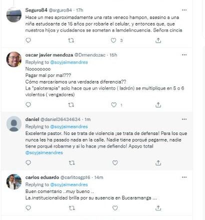 Dies waren einige der Reaktionen auf Twitter. Foto: Twitter @soyjaimeandres