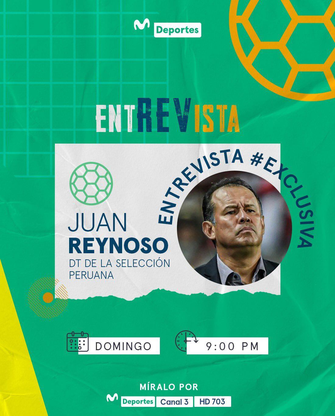Juan Reynoso se pronunciará tras respaldo de Agustín Lozano y Juan Carlos Oblitas en entrevista exclusiva con Movistar Deportes.