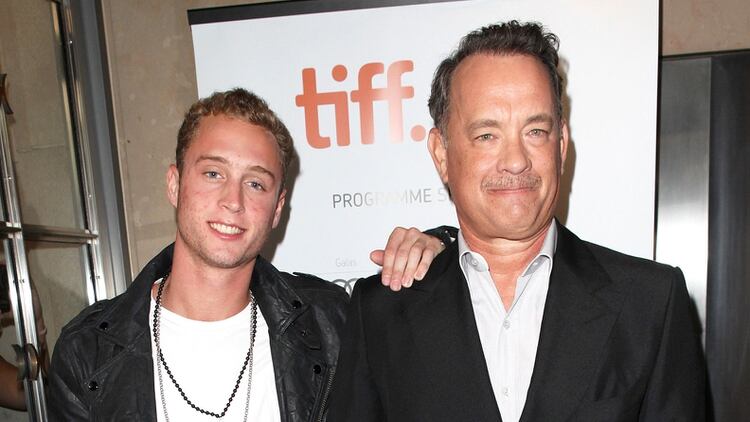 Tom Hanks, con su hijo Chester