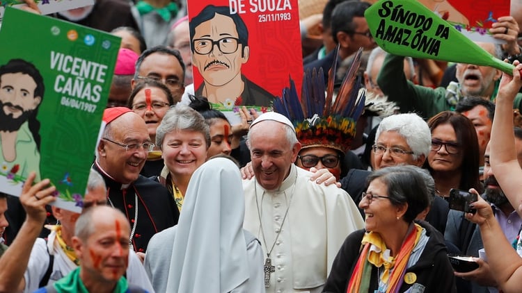 El Papa Francisco en el sínodo de Amazona (Reuters)
