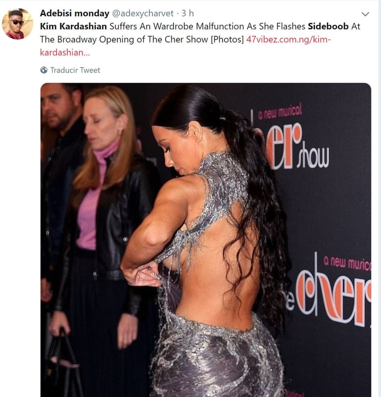 El incÃ³modo momento que puso nerviosa a Kim Kardashian en plena alfombra roja (Foto: Twitter Adexycharvet)