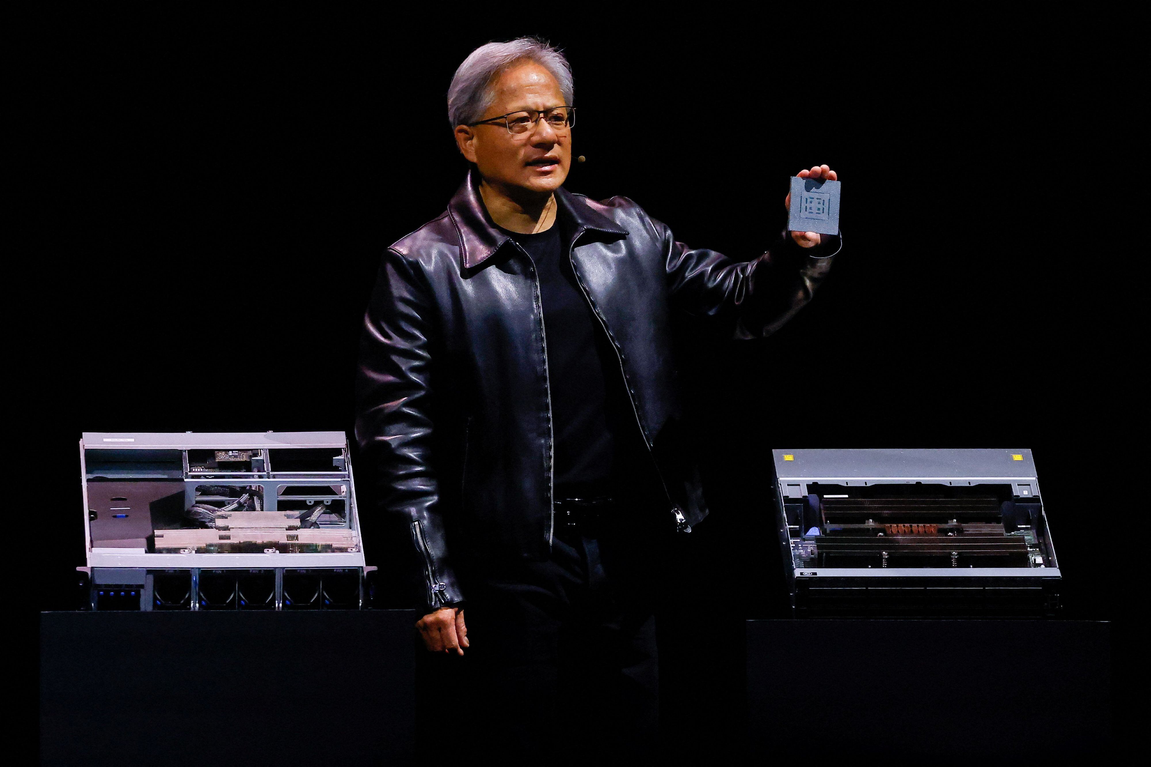 El CEO de Nvidia, Jensen Huang, hoy en al feria Computex de Taiwán (REUTERS/Ann Wang)