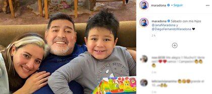 El posteo de Diego Maradona en Instagram