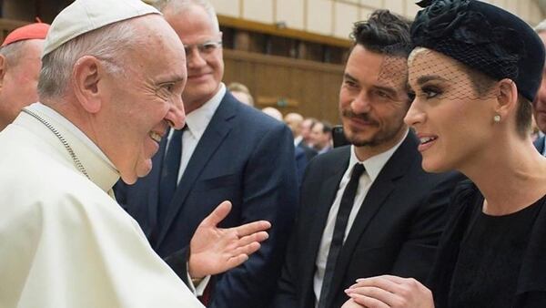 Katy Perry y Orlando Bloom visitaron juntos al Papa