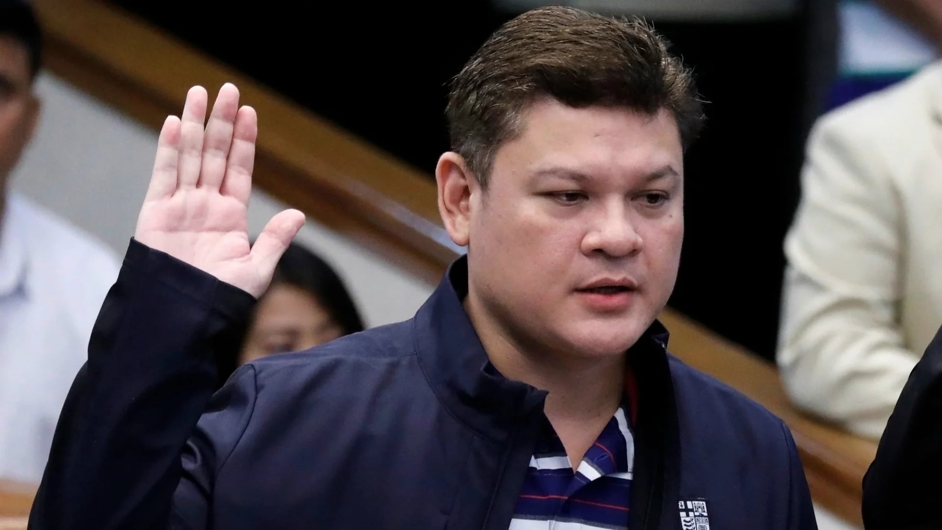 Paolo “Pulong” Duterte, durante la audiencia en el Senado en la que fue acusado de narcotráfico (Reuters)