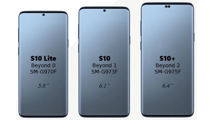 El Samsung Galaxy S10 vendría en tres tamaños: con display  de 5,8″,  6,1” y  6,4” (Evan Blass).