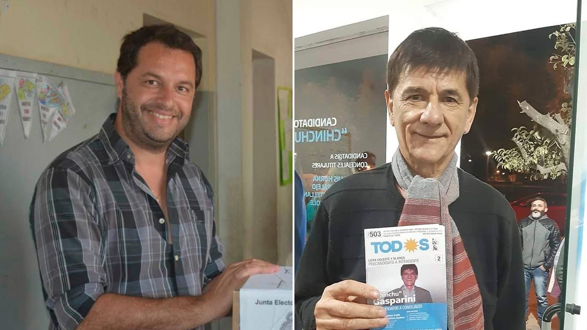 Juan Cravero, de Juntos por el Cambio, y Juan Carlos "Chinchu" Gasparini, candidato del Frente de Todos.