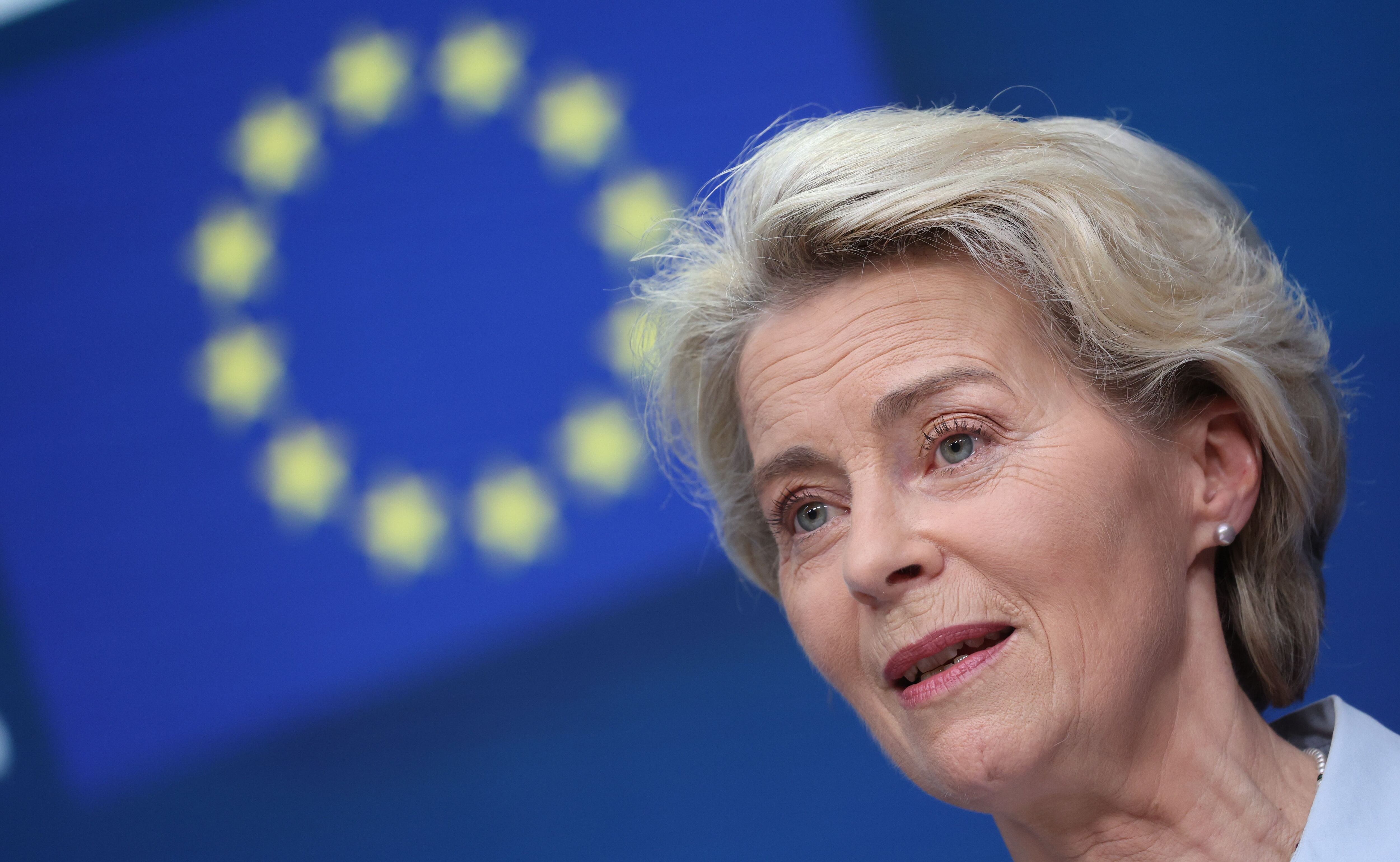 La la presidenta de la Comisión Europea, Ursula von der Leyen, aseguró que se trata de "proteger a nuestros hijos, nuestras sociedades, nuestras democracias". (EFE)
