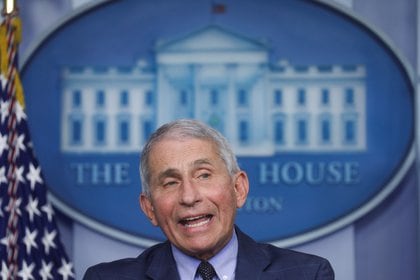 Dr. Anthony Fauci, director of the National Institute of Allergy and Infectious Diseases, speaks during a briefing by the White House coronavirus task force about the state of the coronavirus disease (COVID-19) pandemic in the United States in the Brady press briefing room at the White House in Washington, U.S., November 19, 2020. REUTERS/Leah Millis