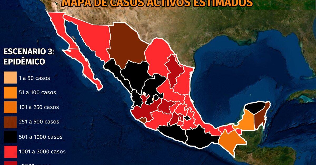 Map of coronavirus in Mexico January 23: the five are on alert for more than 3000 active cases