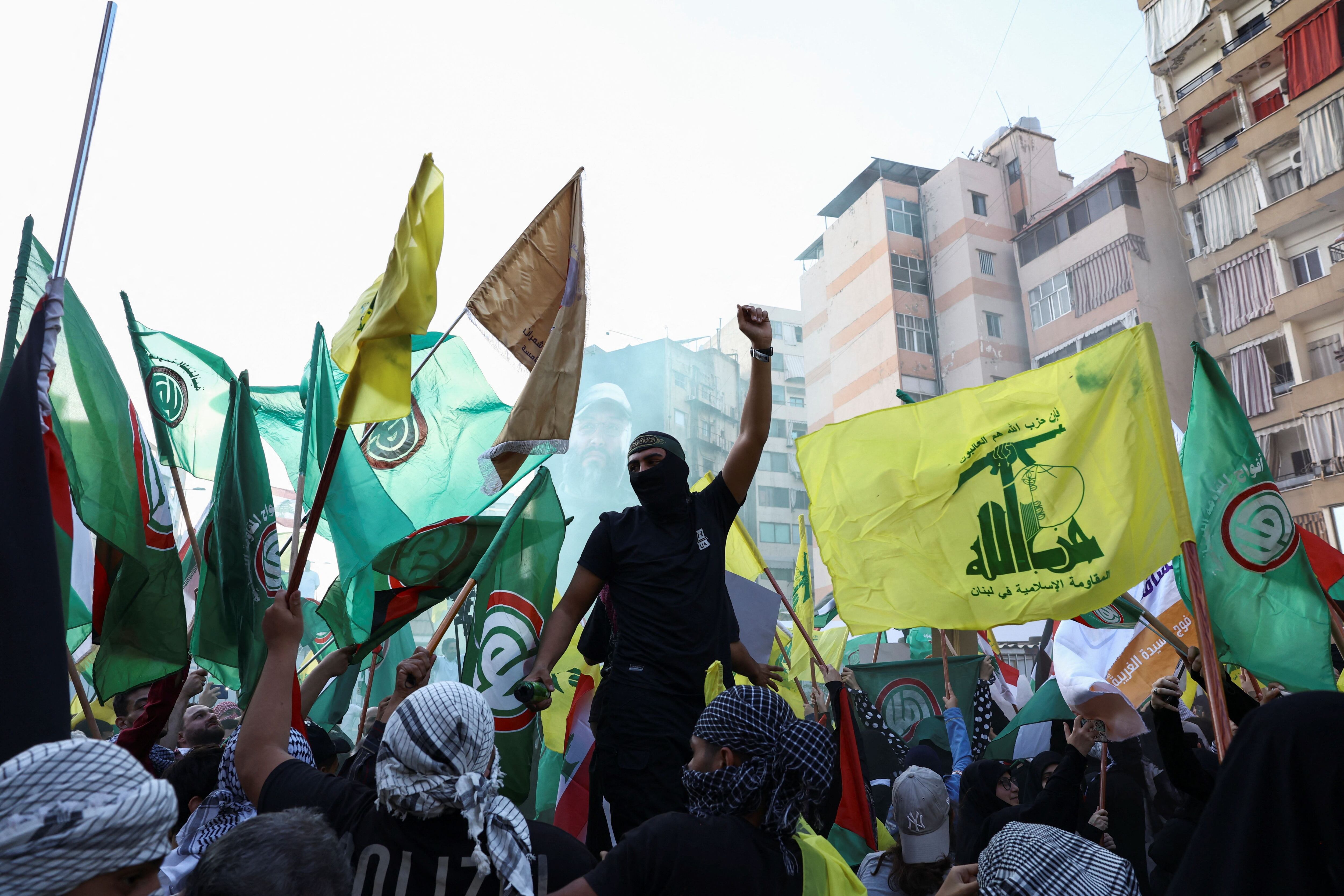 MOvilización de apoyo a Hamas, en Beirut, Líbano, 20 de octubre de 2023. REUTERS/Amr Alfiky