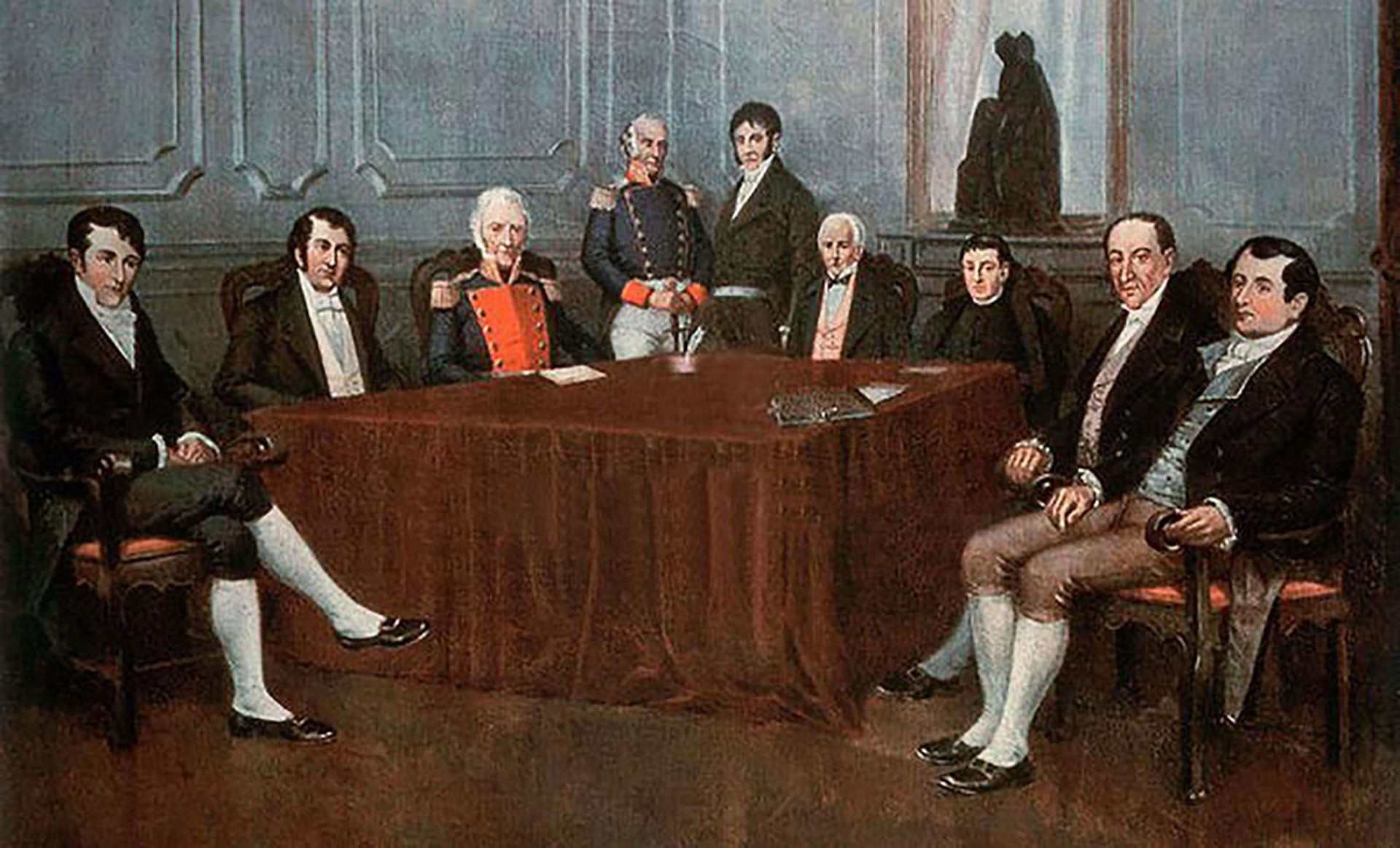 Moreno se transformaría en el secretario de la Primera Junta y encaró una intensa obra de gobierno (Oleo de Francisco Fortuny)