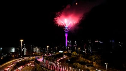 Celebraciones en Auckland, Nueva Zelanda (Michael Craig/ NZ Herald vía AP)