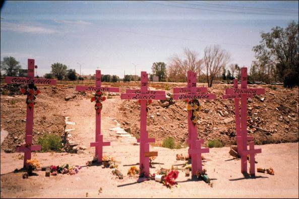 Memorial en el Campo Algodonero por las mujeres asesinadas en Ciudad Juárez, Chihuahua