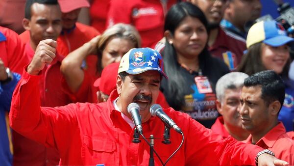 Nicolás Maduro, duyrante un acto de conmemoración de los 20 años del arribo de HBugo Chávez a la presidencia, el 2 de febrero de 2019. (REUTERS/Manaure Quintero)
