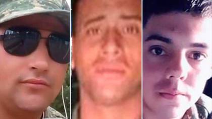 Alan Rodríguez (31 años), Alex Guillenea (25 años) y Juan Manuel Escobar (22 años), los infantes asesinados en Montevideo