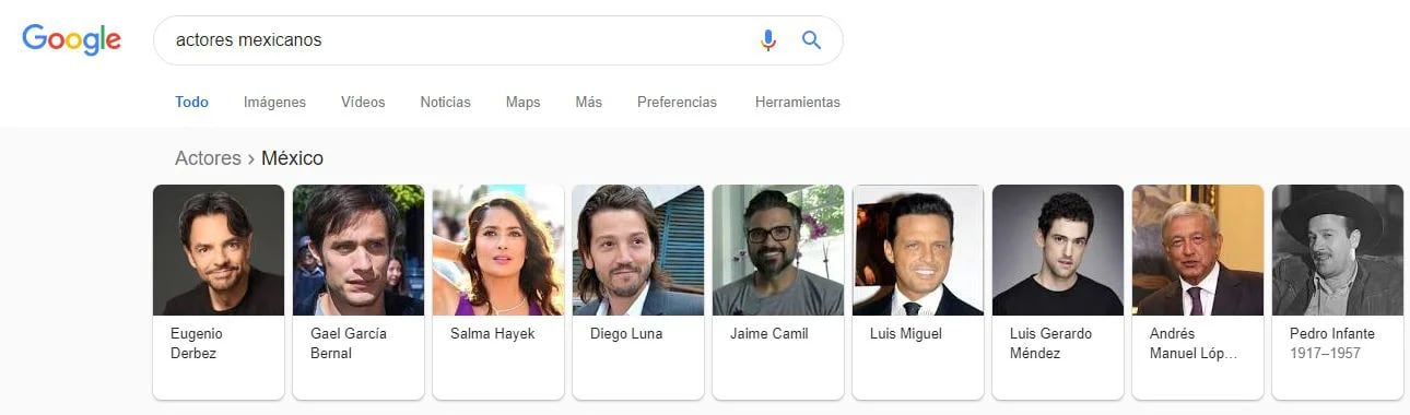 Resultados de la búsqueda de “actores mexicanos” (Foto: Google)