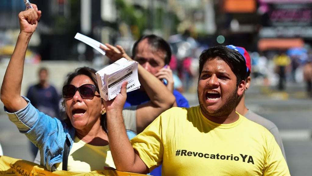 Manifestación de los opositores en Venezuela (AFP)