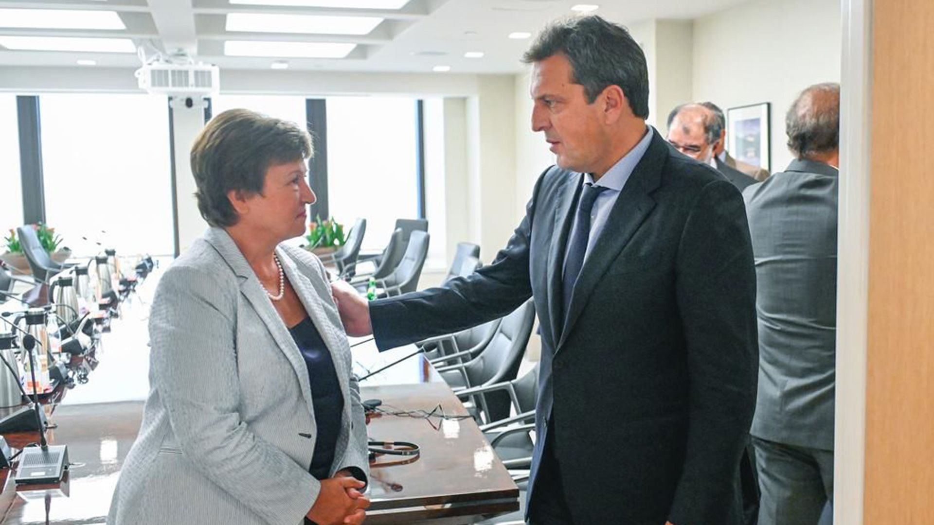 Massa, el miércoles pasado, con Kristalina Georgieva, directora del FMI
