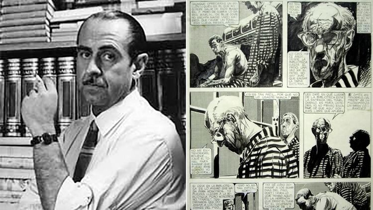 Alberto Breccia (1919-1993) y una página de su historieta “Mort Cinder”
