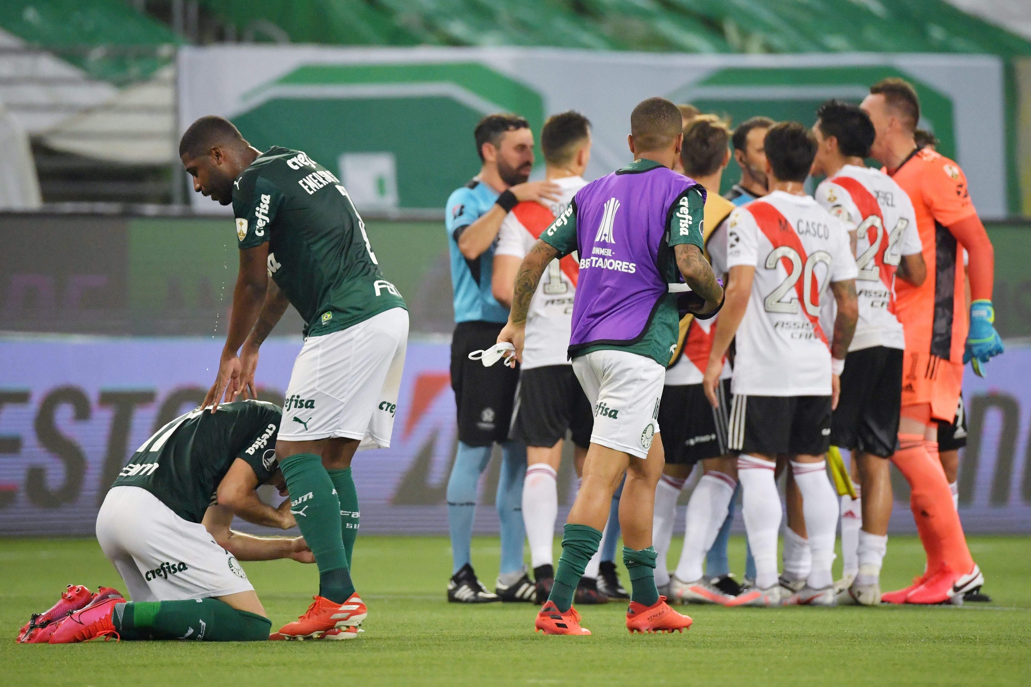 El 12 de enero del 2021, Palmeiras perdió uno de sus dos partidos a nivel internacional con la nueva superficie: fue 2-0 para el River de Gallardo (REUTERS/Nelson Almeida)