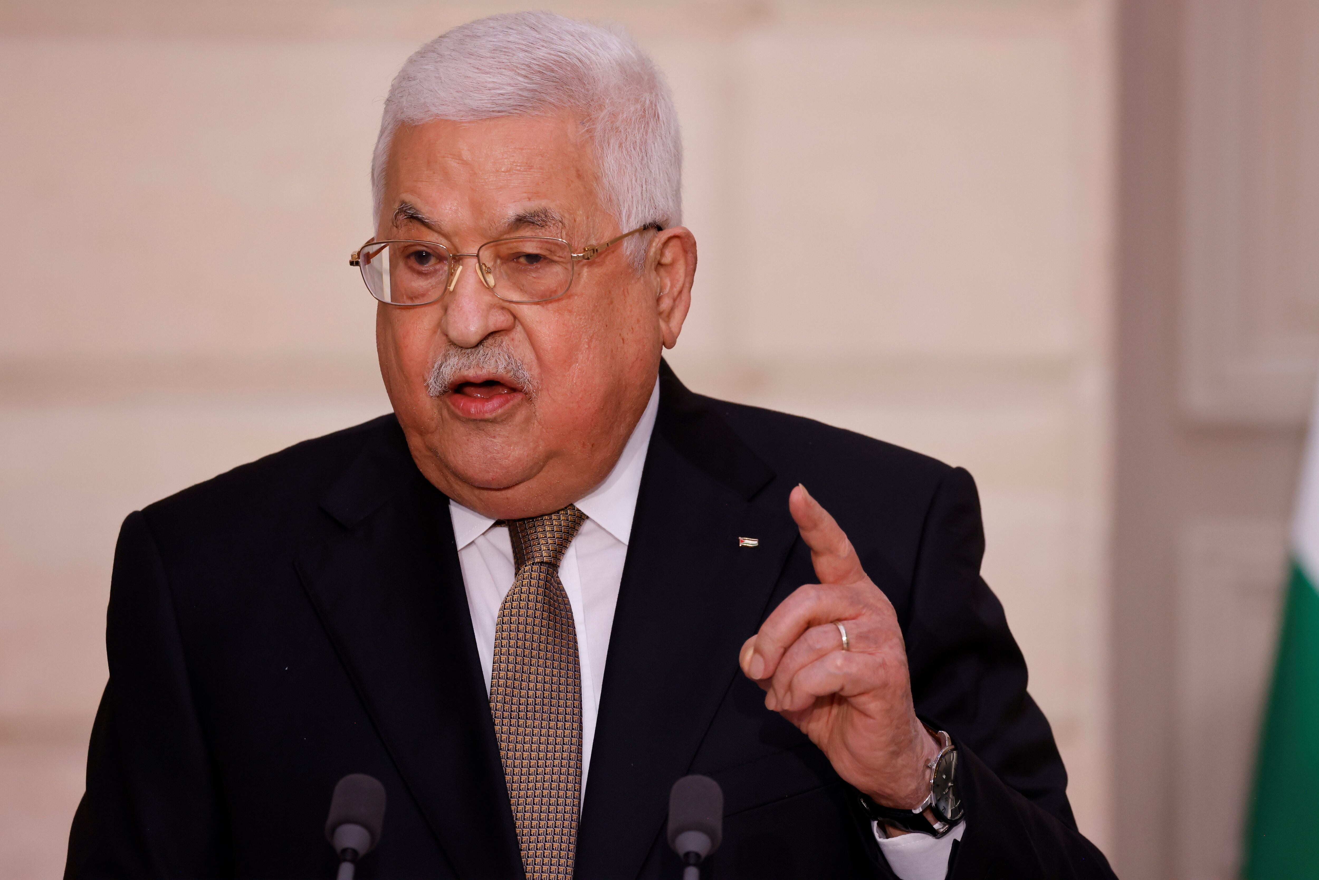 El presidente palestino celebró el anuncio hecho por el presidente Gustavo Petro - crédito Ludovic Marin/EFE

