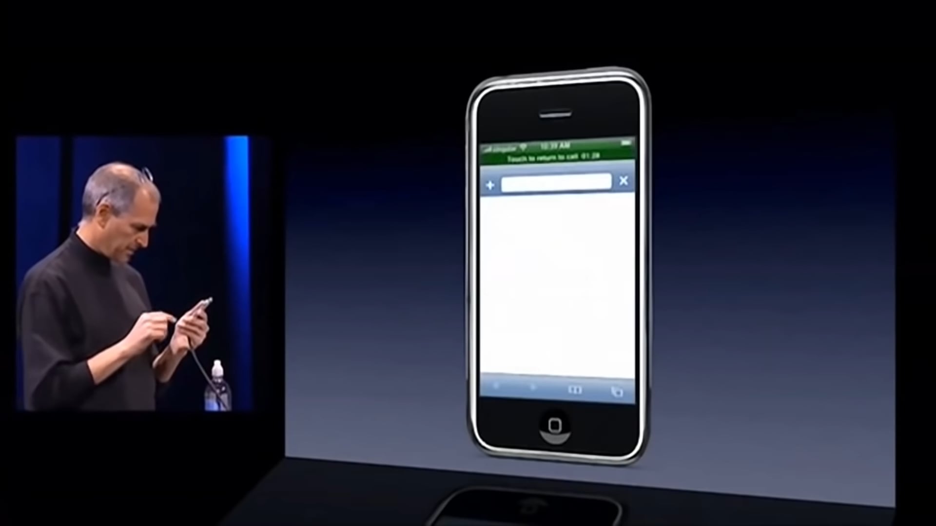 Steve Jobs realizó un recorrido por los celulares inteligentes que estaban en el mercado de ese entonces antes de presentar iPhone. (YouTube)