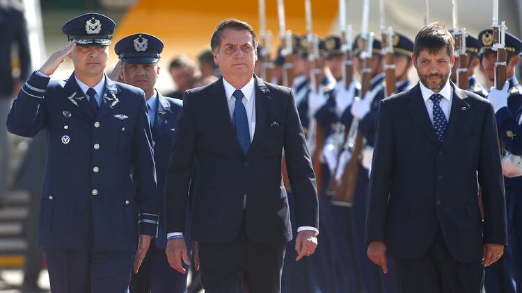 Bolsonaro llegó este jueves a Santiago de Chile (Reuters)