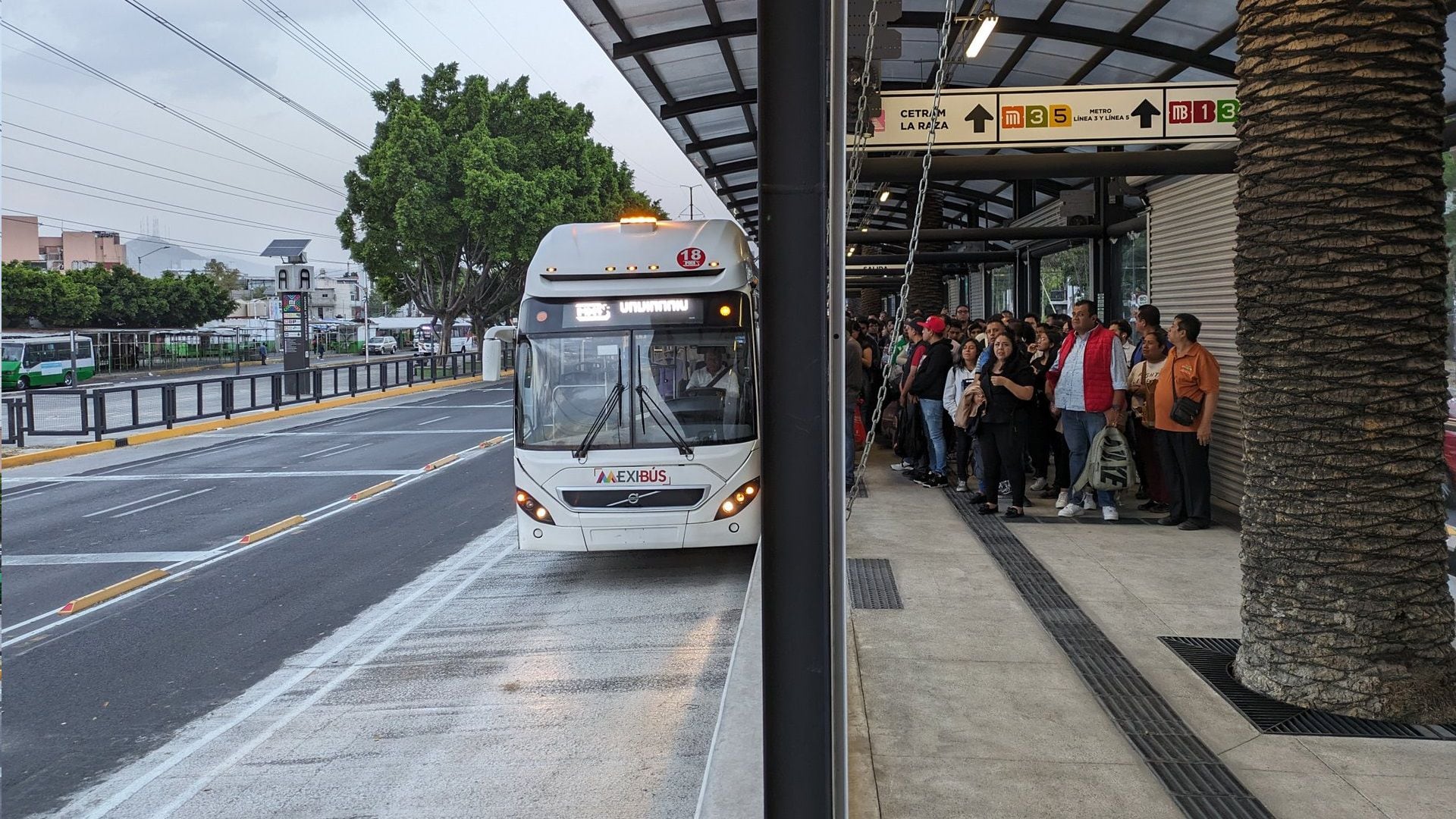 Caos en el Mexibús La Raza: desorden en la estación hace que usuarios esperen más de 30 minutos