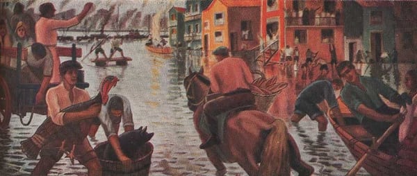 En Inundación en La Boca se revela cómo la obra del artista estaba relacionada también con las problemáticas sociales 