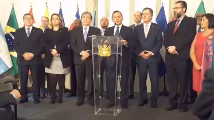 Los cancilleres del Grupo de Lima en Conferencia de Prensa.