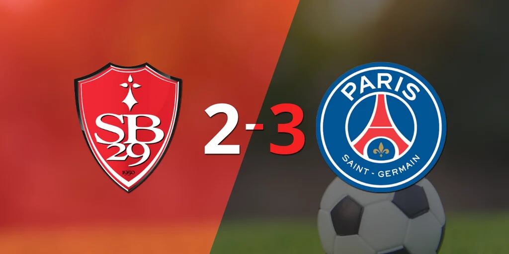 Kylian Mbappé marca un doblete en la victoria 3-2 de PSG ante Stade Brestois