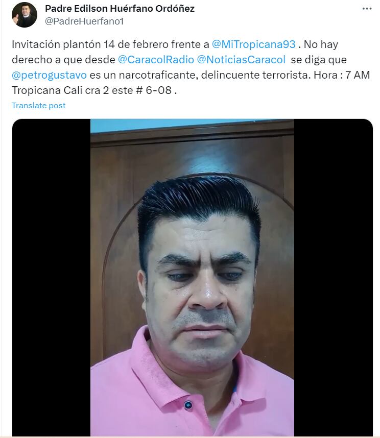 Trinos en apoyo a Petro tras los insultos de locutor de Tropicana